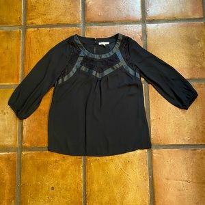 EUC Skies Are Blue 3/4 Sleeves Lace Inset Blouse, size XS